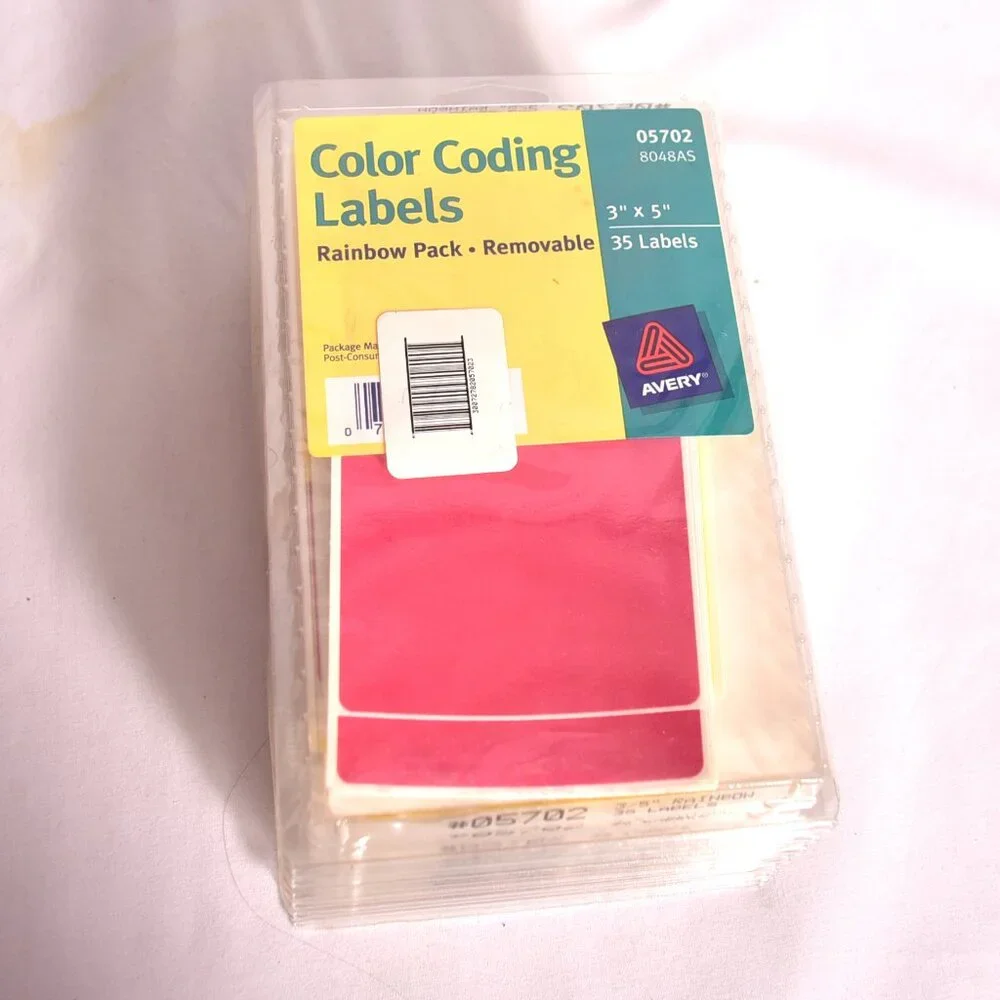 Avery Color Coding Labels Rainbow Pack Removable 3x5 6 packs of 35 8048AS